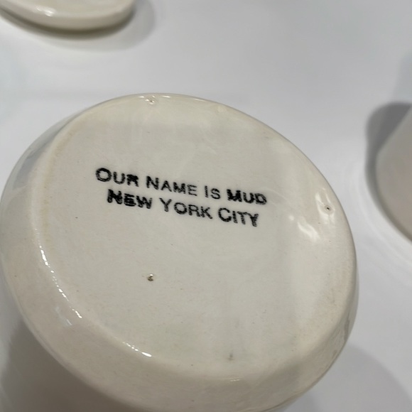 Vintage decorative Our Name is Mud porcelain canisters with lids. - Picture 2 of 3